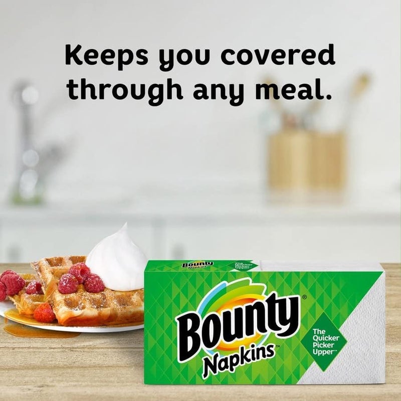 Bounty Paper Napkins, White or Printed, 200 Count, Pack of 2 - Image 4